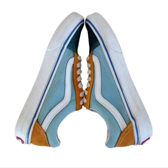 VANS Old Skool Blue Colorblock Suede Canvas Skate Sneakers W6 Y4.5 - Picture 6 of 16